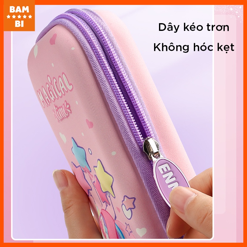 Hộp bút nhiều ngăn 3D EVA Kỳ Lân cao cấp có chọn mẫu cho bé trai, bé gái