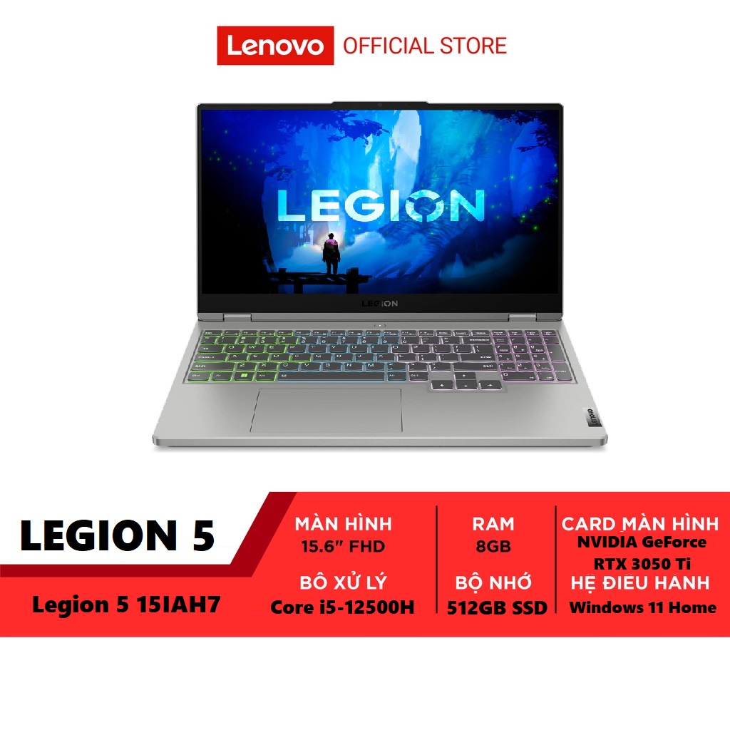 Laptop Lenovo Legion 5 15IAH7 82RC003WVN| i5-12500H| 8GB | 512GB | RTX 3050 Ti |Win11