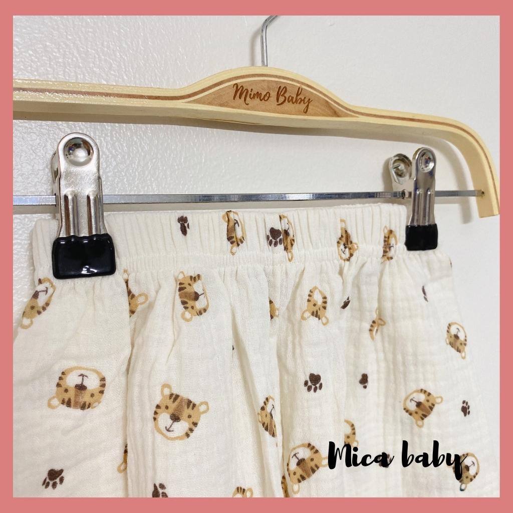 Quần dài cho bé trai bé gái dáng boom chất vải xô Muslin QA41, quần boom trẻ em bo chun Mica baby