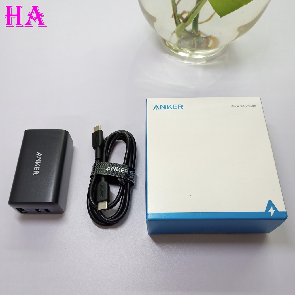 Bộ Củ + Cáp Sạc Anker 65w B2330 kèm cáp C to C 1m Sạc Nhanh Điện Thoại Máy Tính Laptop