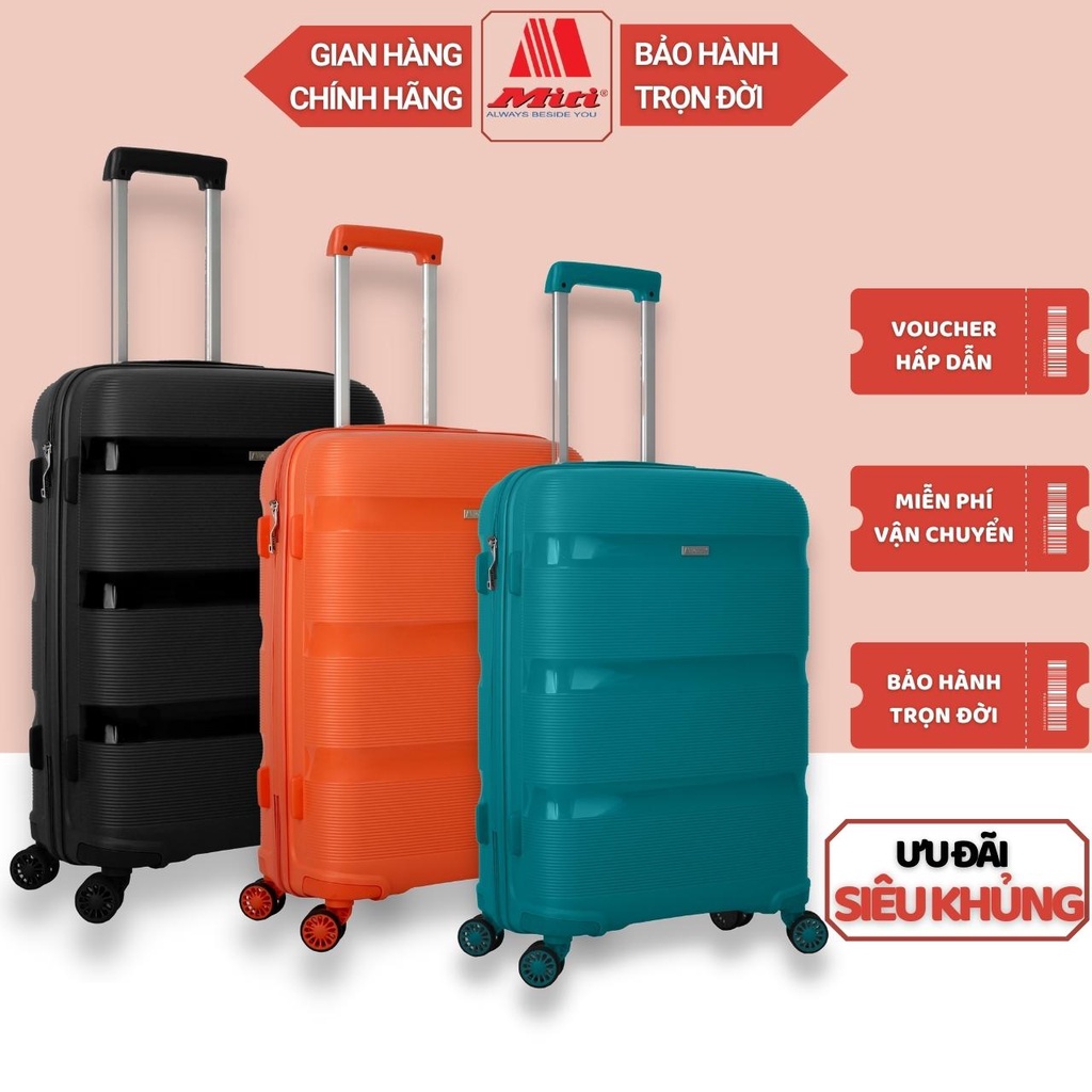 Vali Du Lịch Nhựa MITI Chất Liệu Cao Cấp Thiết Kế Phong Cách Thời Thượng Bảo Hành Trọn Đời Size 20/24 inch VL13039