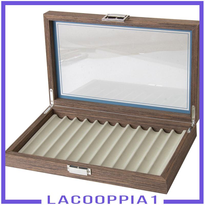 [Lacooppia1] Hộp Đựng Bút Gỗ 12 Chữ Số Với Kính Cửa Sổ Bền Cho Cửa Hàng Hoặc Nhà Ở