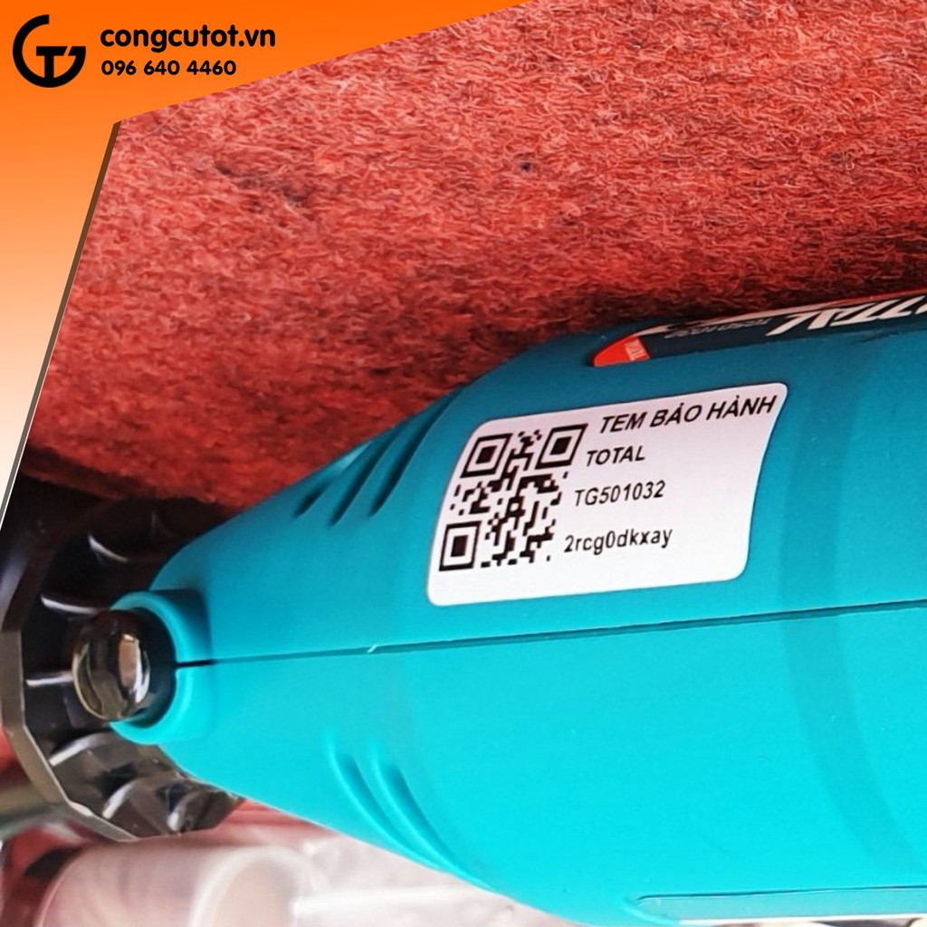Bộ máy khoan mài đa năng điều tốc cốt 3.2ly 130W Total TG501032 và 100 phụ kiện