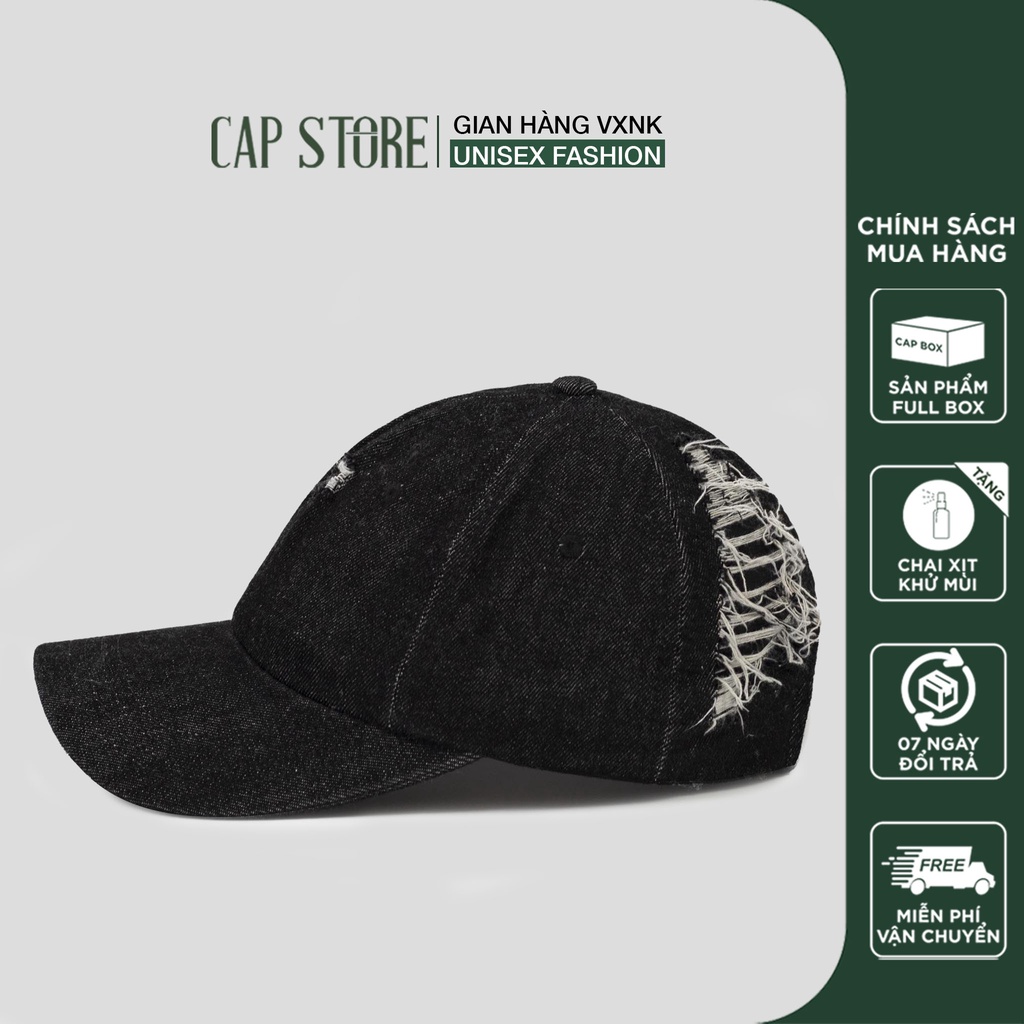 Mũ kết jean rách - Nón thời trang cao cấp full box phong cách ulzzang dành cho cả nam và nữ của Cap Store