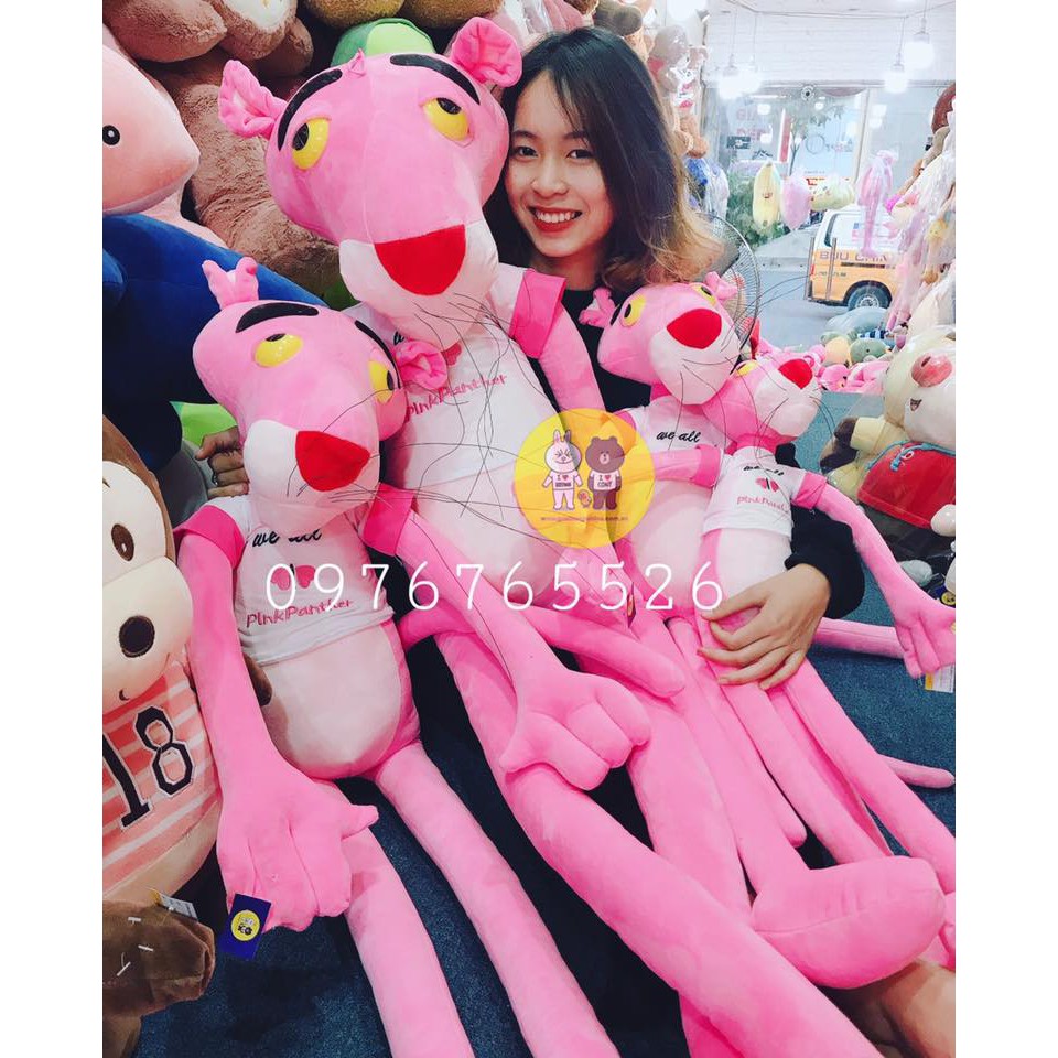 Gấu bông báo hồng Pink panther kích thước 70-100-130cm