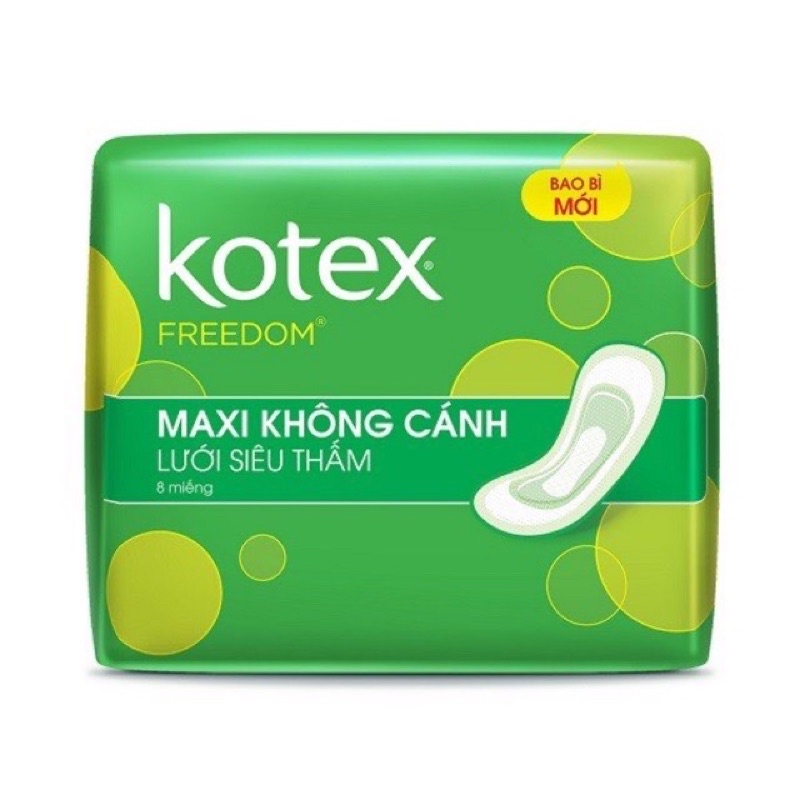 Băng Vệ Sinh Kotex Freedom Maxi Cánh/ Không Cánh (8 Miếng/ Gói)