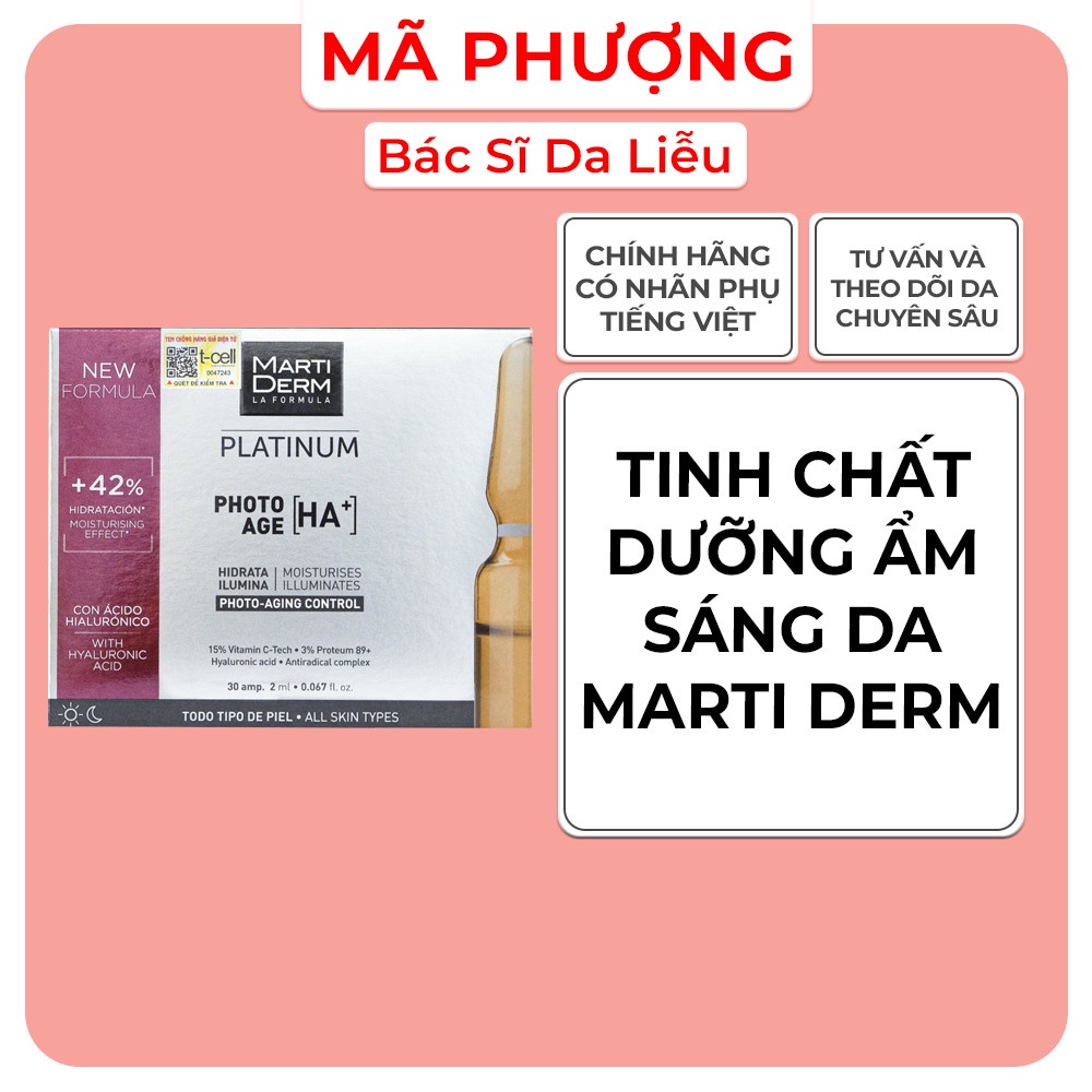 Tinh chất dưỡng ẩm, sáng da và chống lão hóa Martiderm Photo Age HA+ chứa 15% Vitamin C ( ỐNG LẺ )