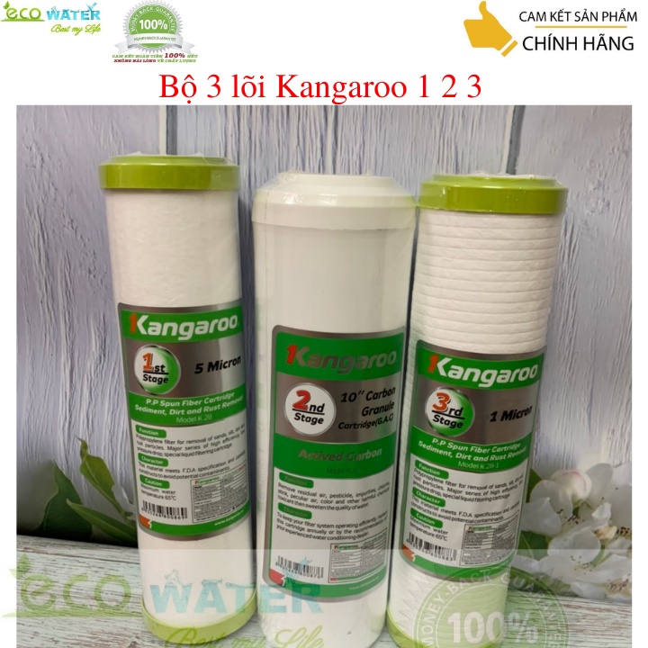 Bộ 3 lõi lọc nước KANGAROO 1 2 3 - Ecokg001 - Ecokg0123