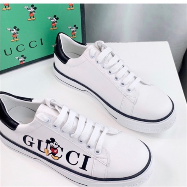 Giày trắng thể thao da Gúcci Mickey (chat trước check size ạ)