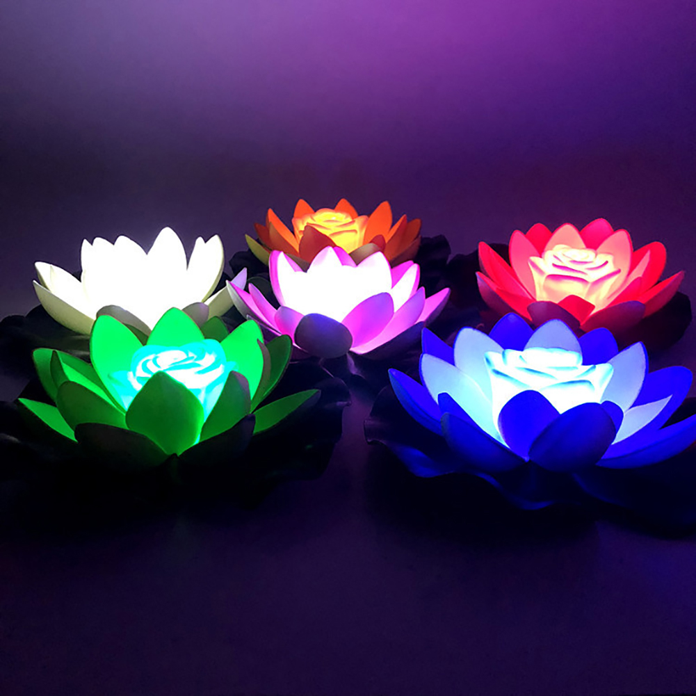 Đèn Led Hình Hoa Sen 18 / 28cm Trang Trí Bể Bơi