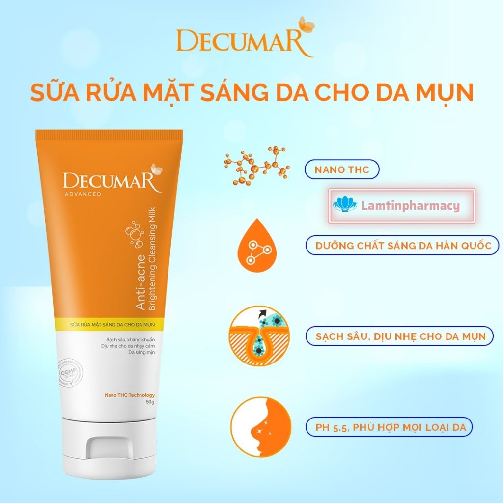 Gel Rửa Mặt Decumar Advanced Kiểm Soát Nhơn Mụn Hoàn Toàn Mới Dạng gel 50g ( Hàng Chính Hãng)