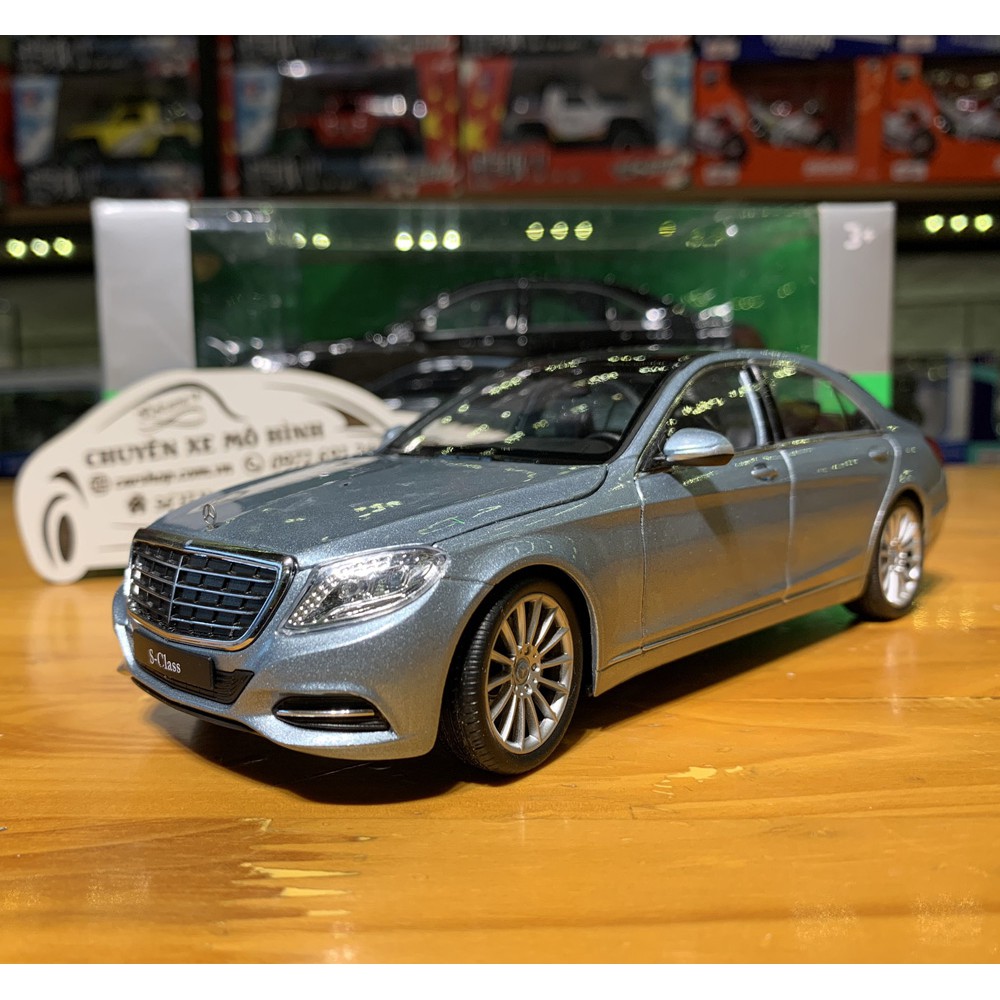 Xe mô hình trưng bày Mercedes-Benz S500 Welly FX tỉ lệ 1:24 màu xanh