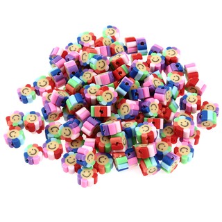 100 Chiếc Hoa Hạt Đất Sét Polymer Hạt Miếng Đệm Hạt DIY Trang Sức Vòng Tay Làm