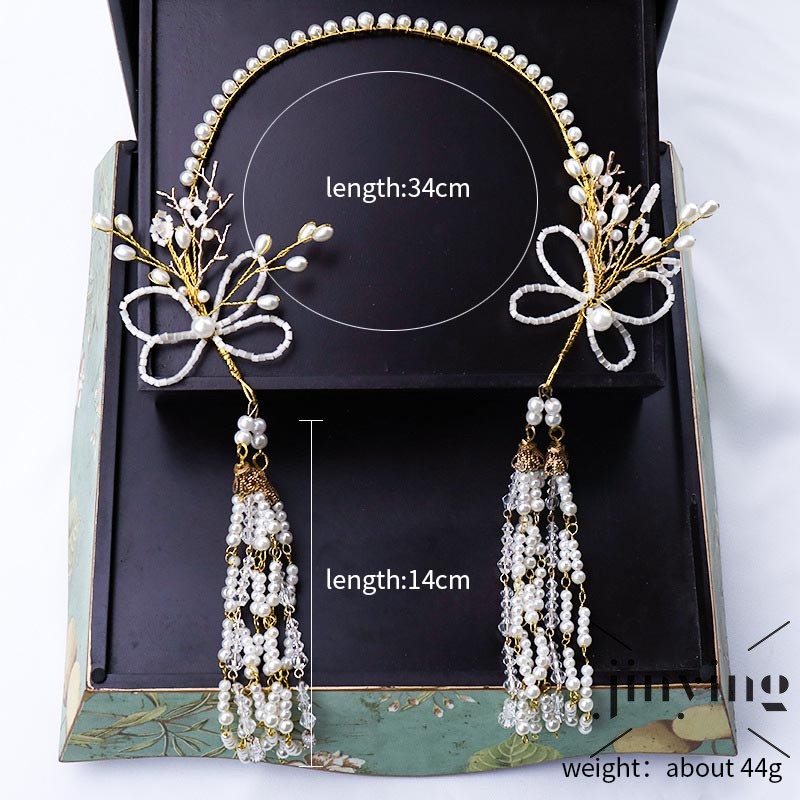 GETNOIVAS Vương miện cô dâu đính hạt ngọc trai sang trọng