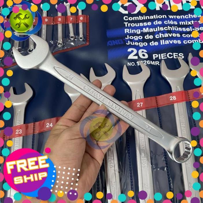 HÀNG CHÍNH HÃNG Bộ cờ lê vòng miệng 26 chi tiết 6-32mm Kingtony 1226MR