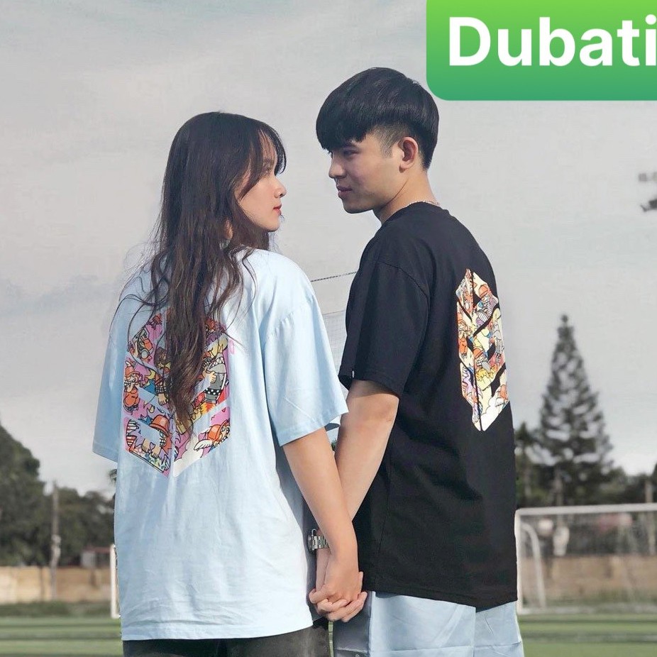 ÁO THUN NAM NỮ, ÁO TAY LỠ FROM RỘNG LỤC GIÁC HOẠT HÌNH - DUBATI FASHION