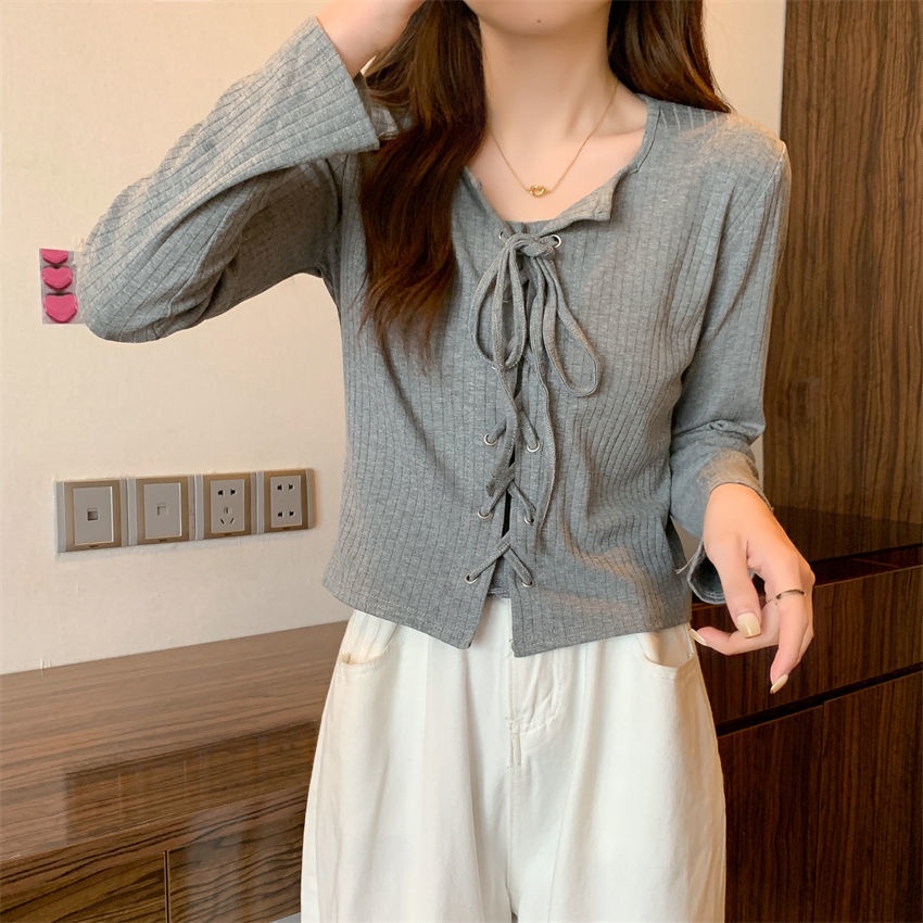 Áo Thun Cổ Vuông Thiết Kế Mới Thời Trang Mùa Thu Dành Cho Nữ