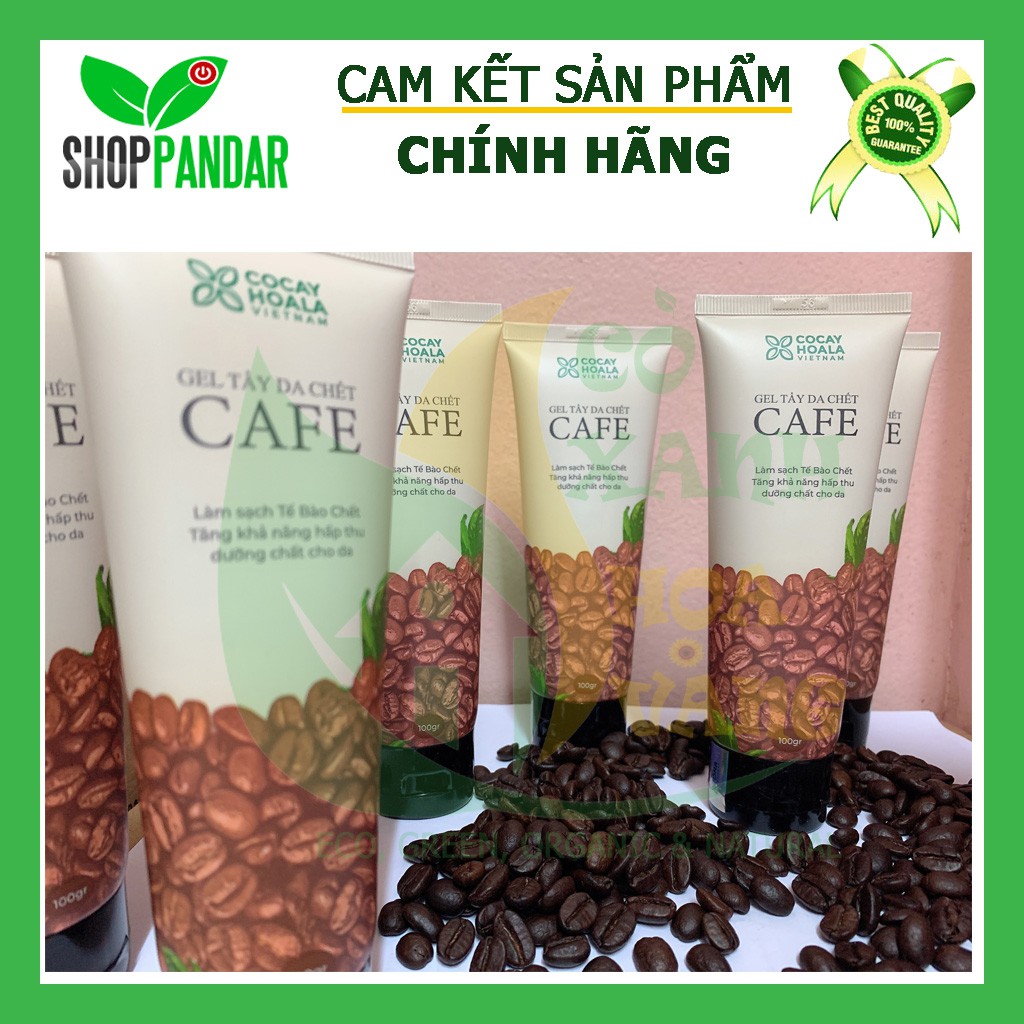 Gel Tẩy Da Chết Cafe, Cỏ cây hoa lá, dưỡng da, cung cấp độ ẩm cho da,làm sạch sâu, giúp sangsda, PANDAR