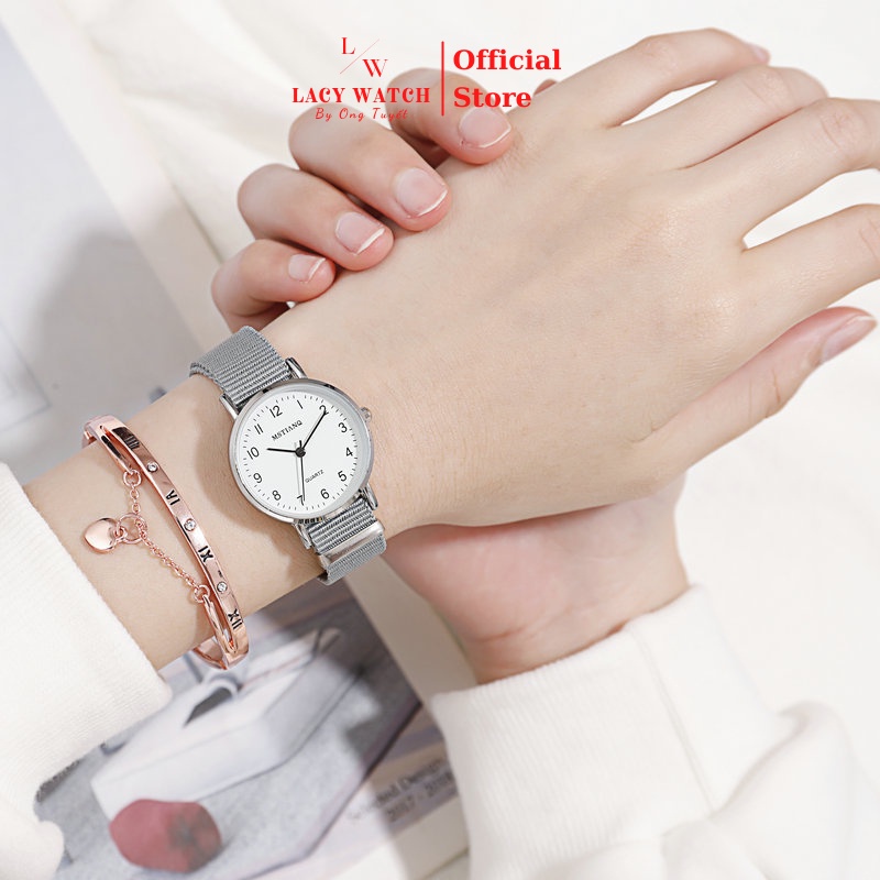 Đồng hồ nữ LaCy Watch đồng hồ đeo tay dây vải mặt tròn cọc số Arabic trẻ trung DHDG0008 | BigBuy360 - bigbuy360.vn