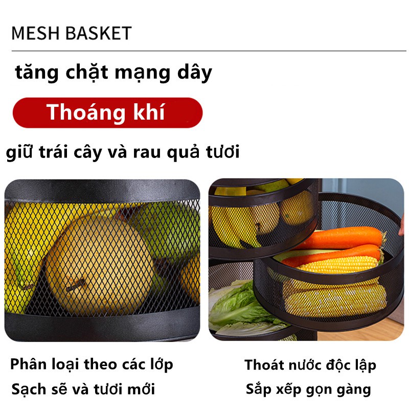 Kệ Rổ Xoay,Kệ Đựng Đồ Nhà Bếp Đựng Đồ Nhiều Tầng Đa Năng Tiện Dụng Phiên Bản 2021