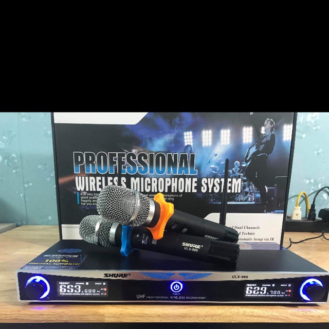 Mic hát karaoke ULX-888, Micro karaoke bluetooth không dây tặng kèm 2 míc hát cao cấp, bh 6 tháng