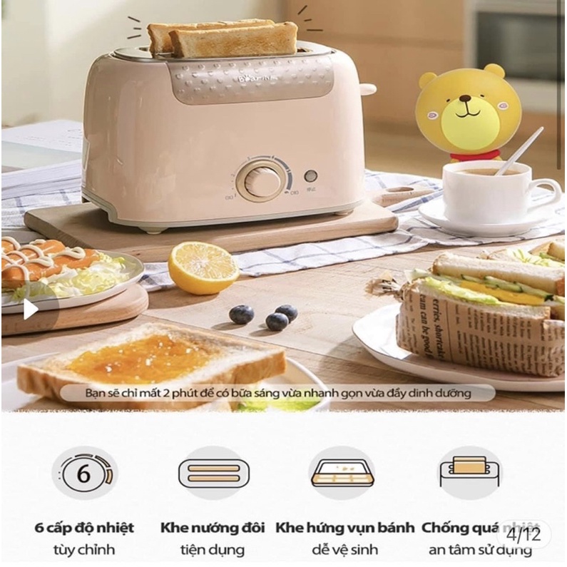 MÁY NƯỚNG BÁNH MÌ BEAR CHÍNH HÃNG -  DSL-601 - KẸP NƯỚNG LÀM BÁNH MỲ SANDWICH / WAFFLE / BÁNH QUẾ - DAUBE - MNB002