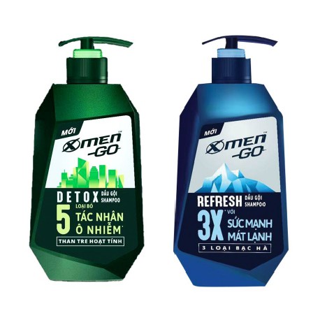Dầu gội/Sữa tắm Xmen Go Detox/ Refresh 630g