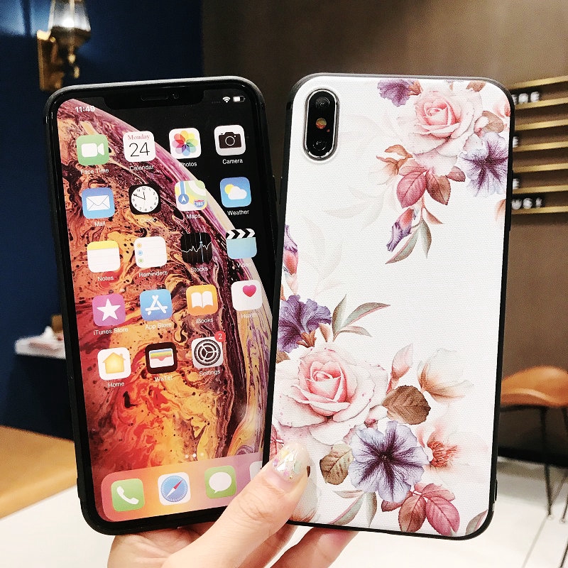 Ốp lưng điện thoại in hoạt hình Black White Rose Pattern cho Samsung Galaxy A51 A71 A50S A30S A70 A50 A30 A20 A10 M10 A7 2018 Note 10 9 8 S20 Ultra S10 S9 S8 Plus