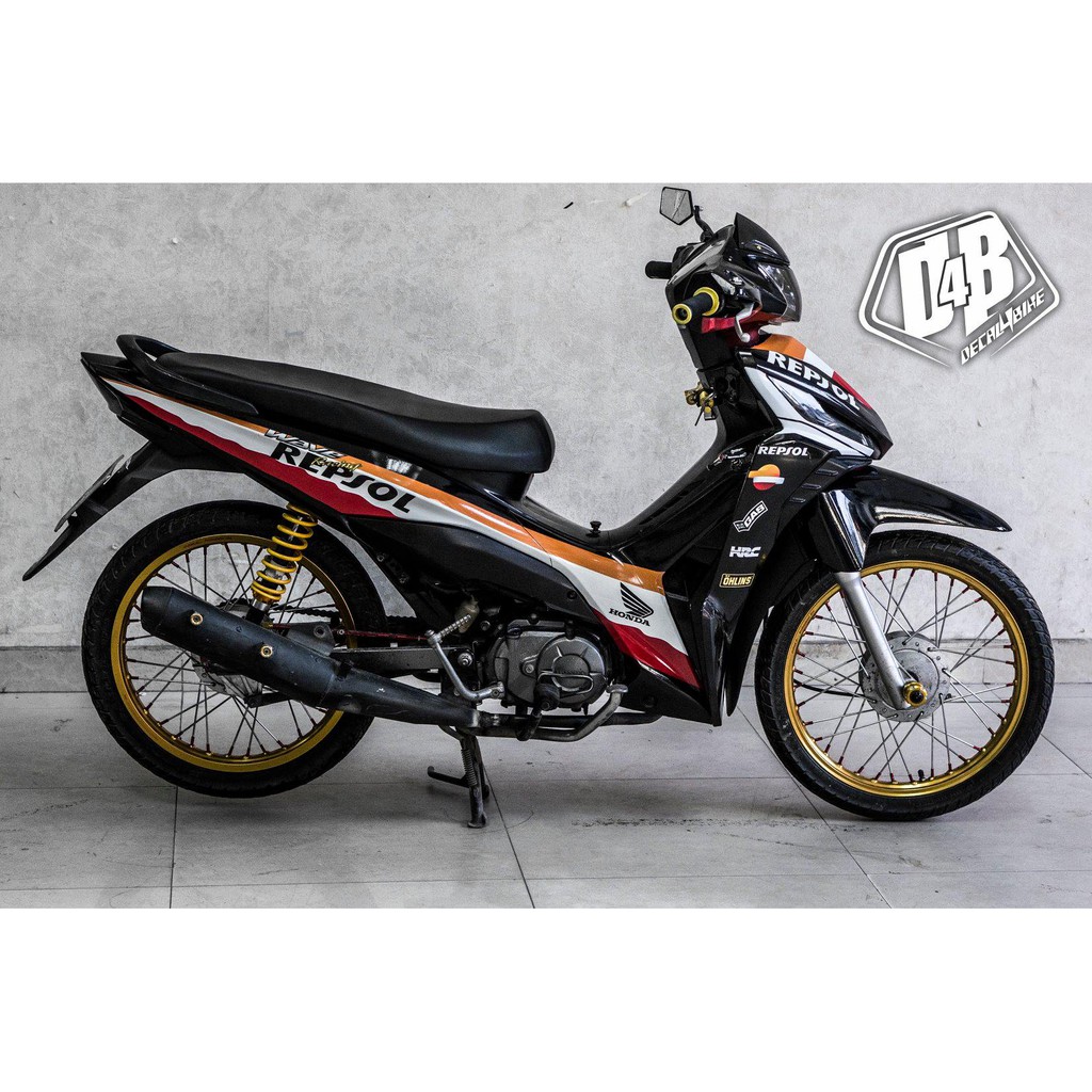 Tem trùm xe Wave RSX FI Black Repsol