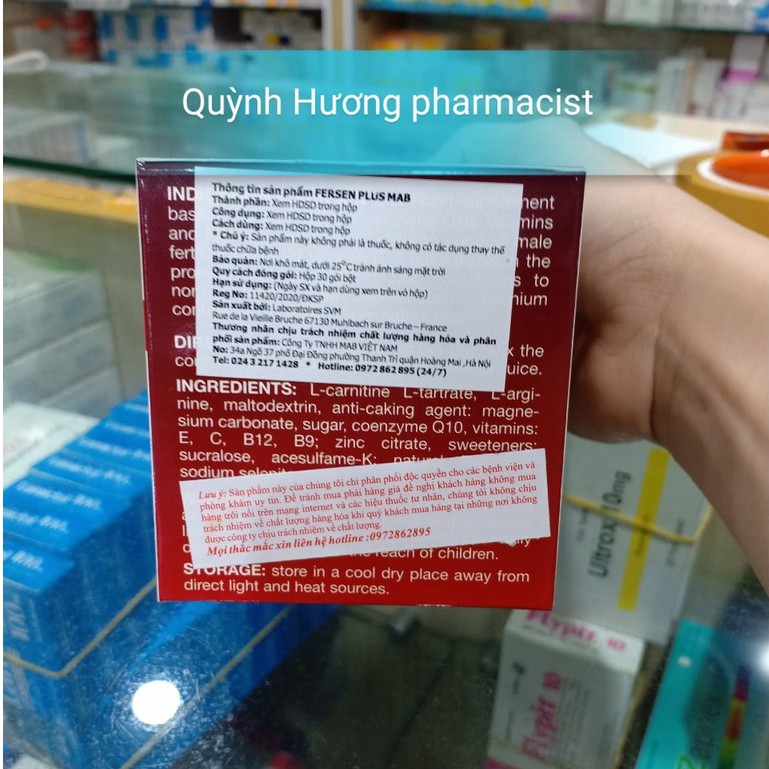 FERSEN PLUS MAB hộp 30 gói giúp tăng cường sức khỏe nam giới