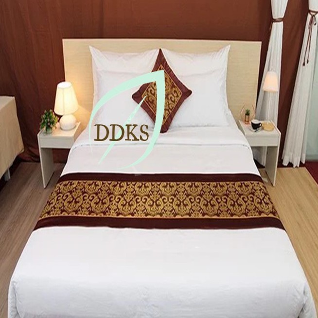 Bộ ga giường màu trắng cho khách sạn, vải cotton cvc cao cấp size: 1m6x2m [ sử dụng cho nêm cao 5cm - 27cm ]