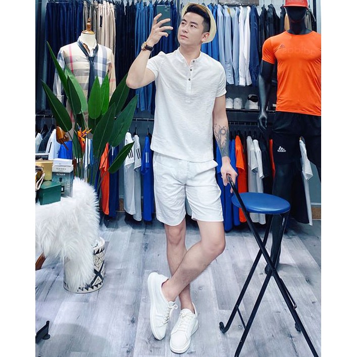 Bộ Đũi Nam Mùa Hè Chất Đũi Lụa Thái Siêu Mát,Áo Đũi Nam Cổ Tàu Cộc Tay Phong Cách | BigBuy360 - bigbuy360.vn