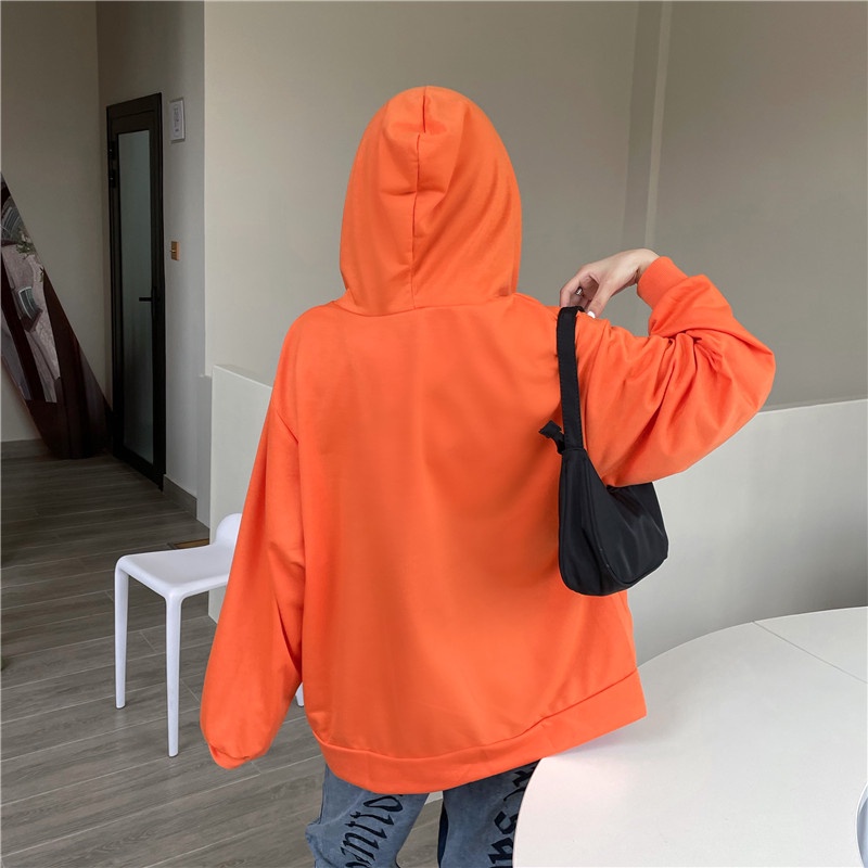 Mới Áo Hoodie Tay Dài Dáng Rộng Phong Cách Hàn Quốc