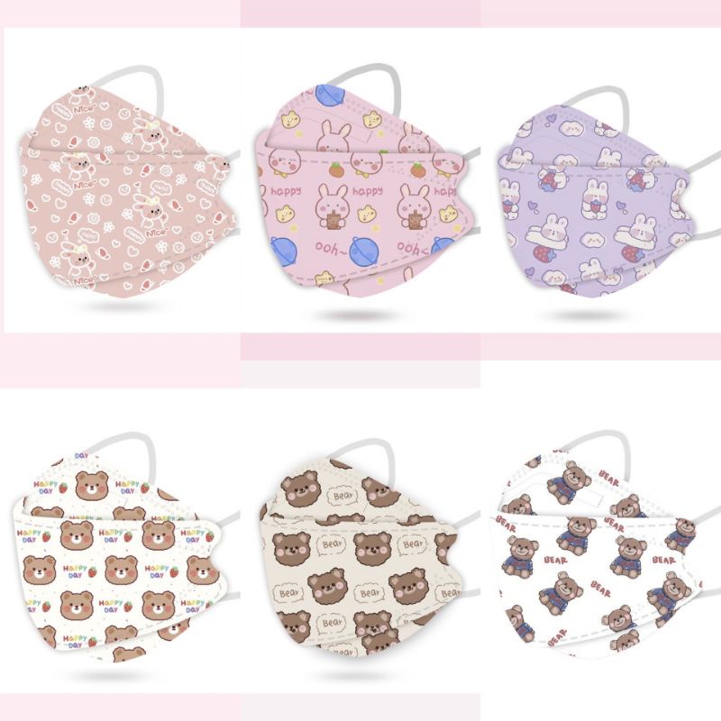 [ Mẫu Mới Có Sẵn ] Gói 10 chiếc khẩu trang KF94 hoạ tiết dễ thương size người lớn