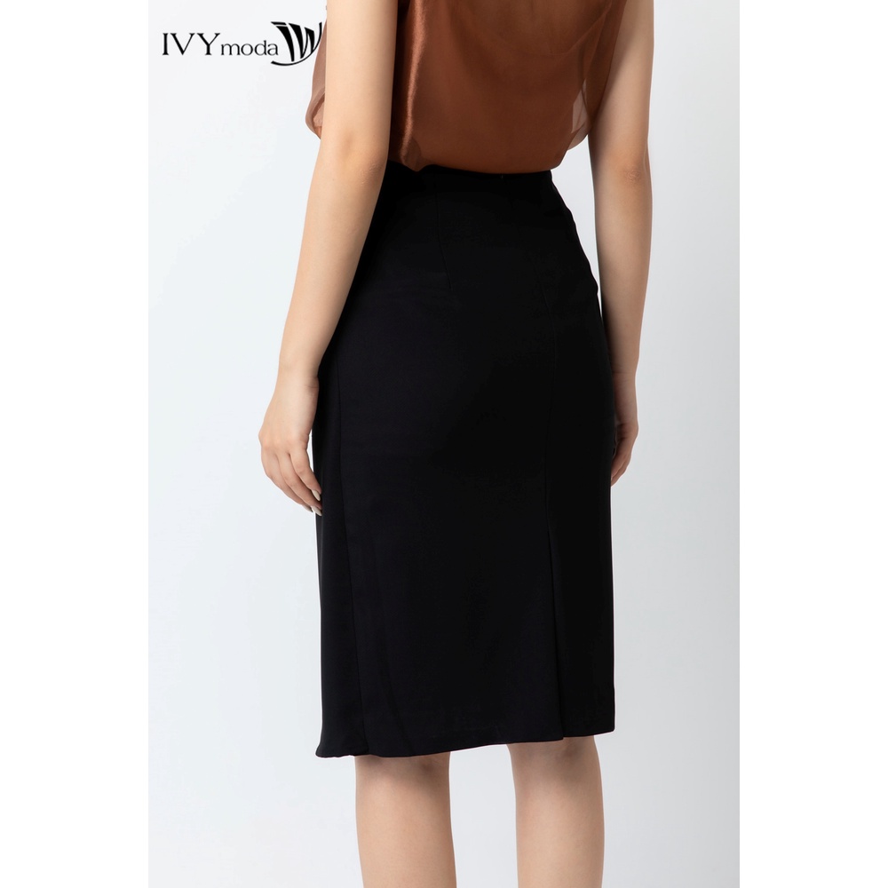 Chân váy bút chì phối bèo IVY moda MS 31M6702