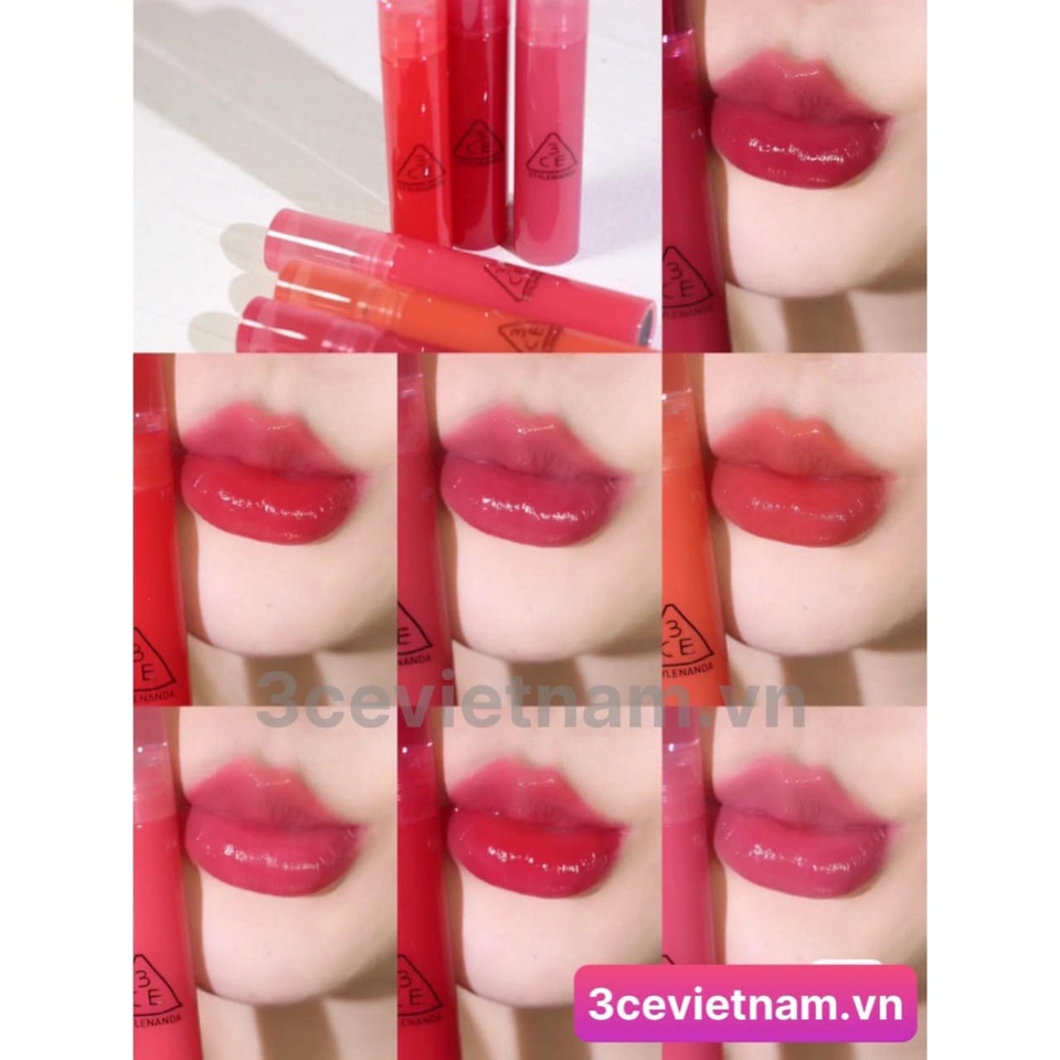 Son Tint 3CE Syrup Layering Tint #STAYFULL #SOBER FIG #GRAPEFUL#ALIVE PINK #SINGEL CHERRY#YOUTH CORAL