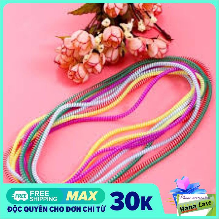 DÂY QUẤN 2 MÀU CÁP SẠC, TAI NGHE ( NHIỀU MÀU, DÀI 0.5 MÉT )