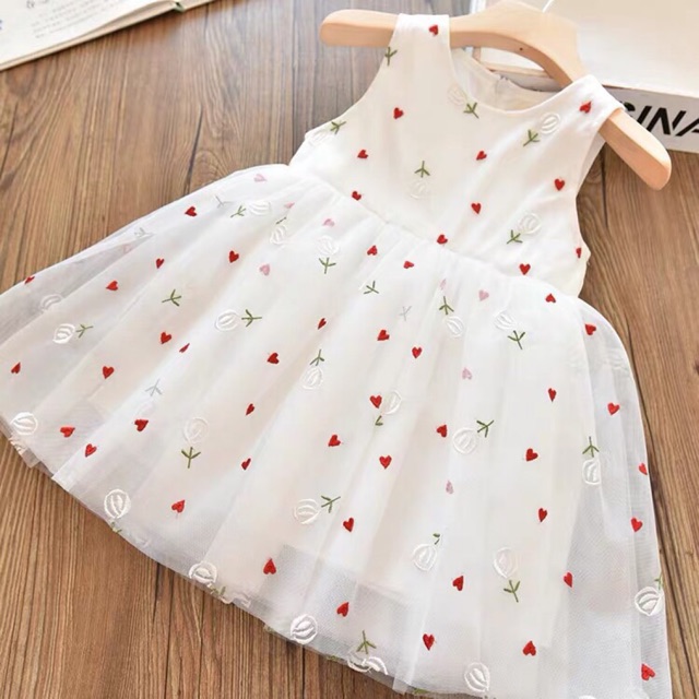 Váy Đầm Công Chúa Cho Bé Gái Chất Voan Mềm Xinh