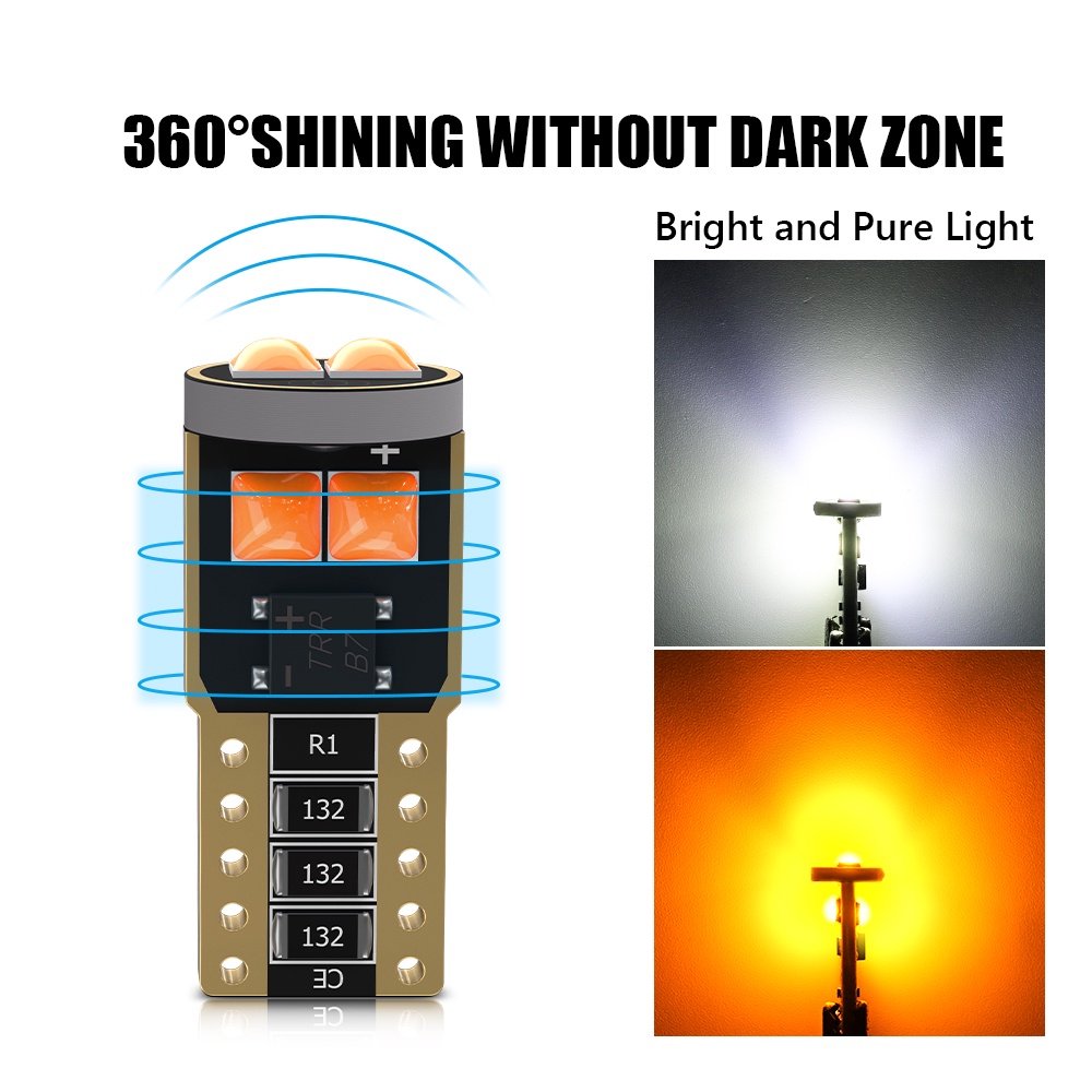 Bộ 2 Đèn LED T10 3030 6SMD DC12V Siêu Sáng Chuyên Dụng Cho Xe Hơi Xe Máy