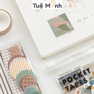 Set túi zip 40 tờ ảnh giấy dán phong cách Vintage trong trẻo VPPTUEMINH, Bộ Sticker trang trí sổ Tuệ Minh
