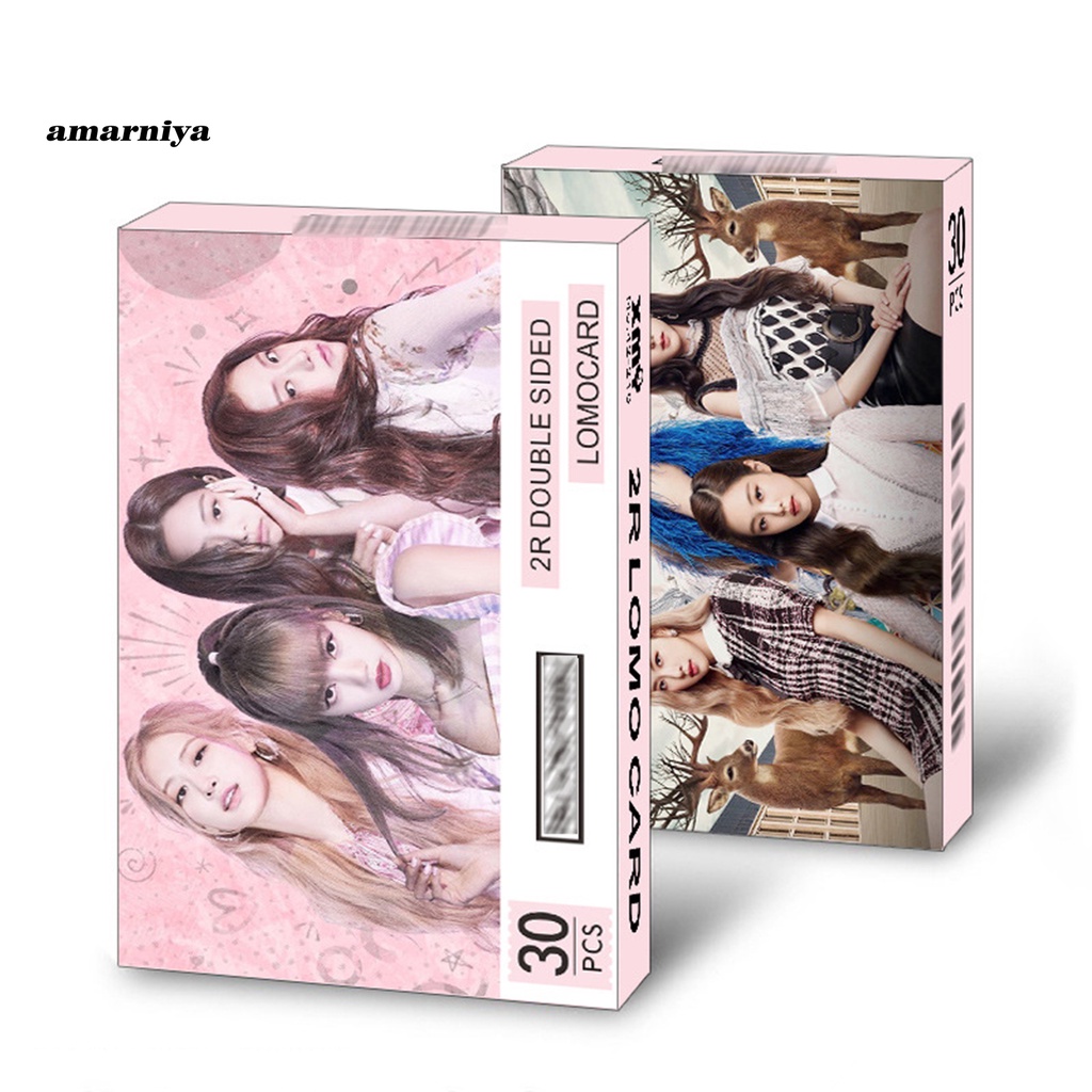 【AY】 30Pcs/Set Message Card Double-sided Design DIY Decoration Idol Figure BLACKPINKS Members High Definition Postcard for Shop