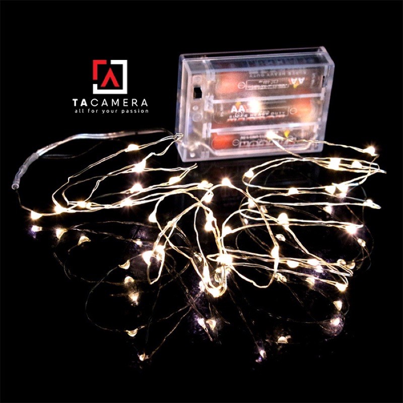 LED Fairy Lights - Đèn Đom Đóm - Size 10m 100 bóng - Nguồn pin AA