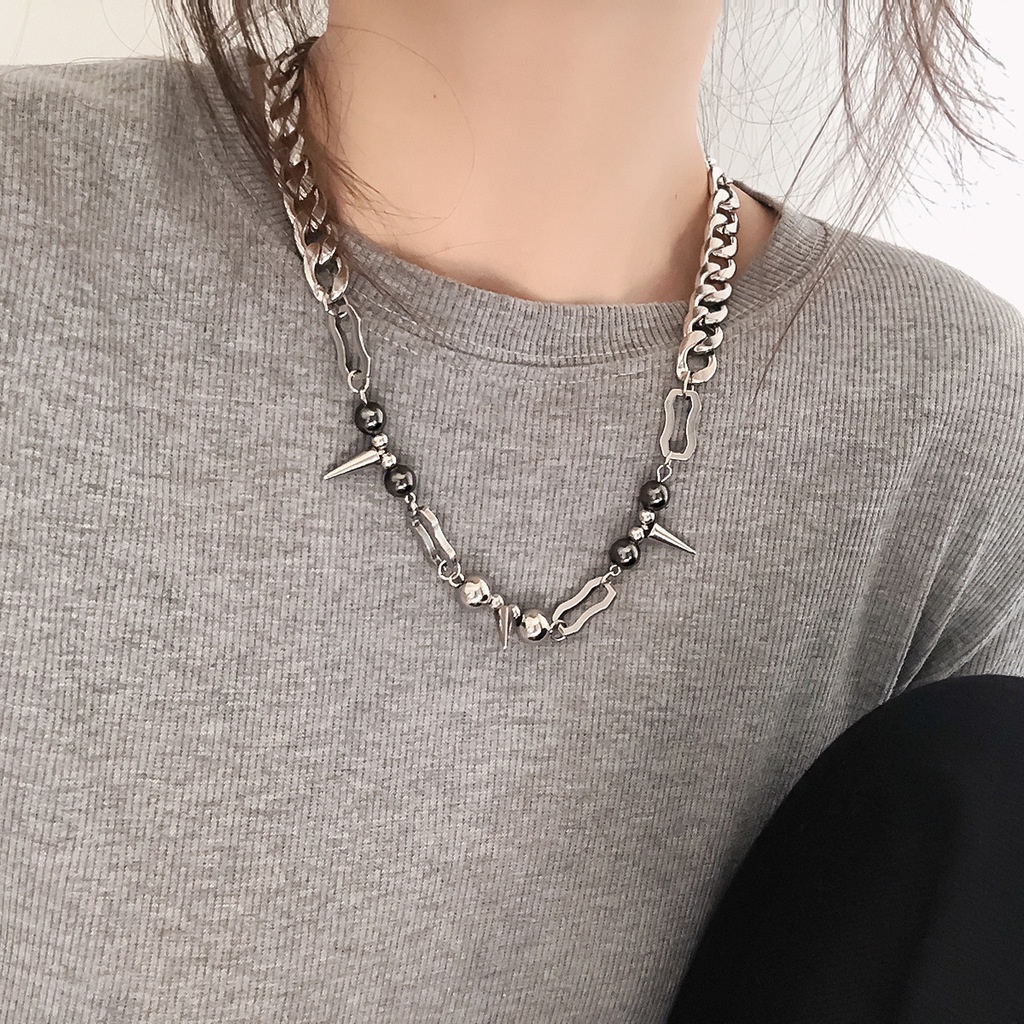 Vòng cổ Thép Titan Phong Cách punk hip hop niche 100