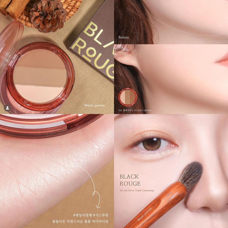 Phấn Highlight Và Tạo Khối Black Rouge Up And Down Triple Contouring