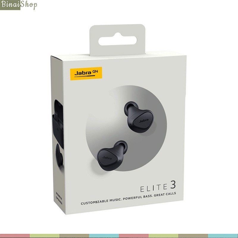 Jabra Elite 3 - Tai Nghe Bluetooth True Wireless Nhét Tai Nghe Nhạc, Đàm Thoại, Chống Nước IP55, Tích Hợp 4 Microphone