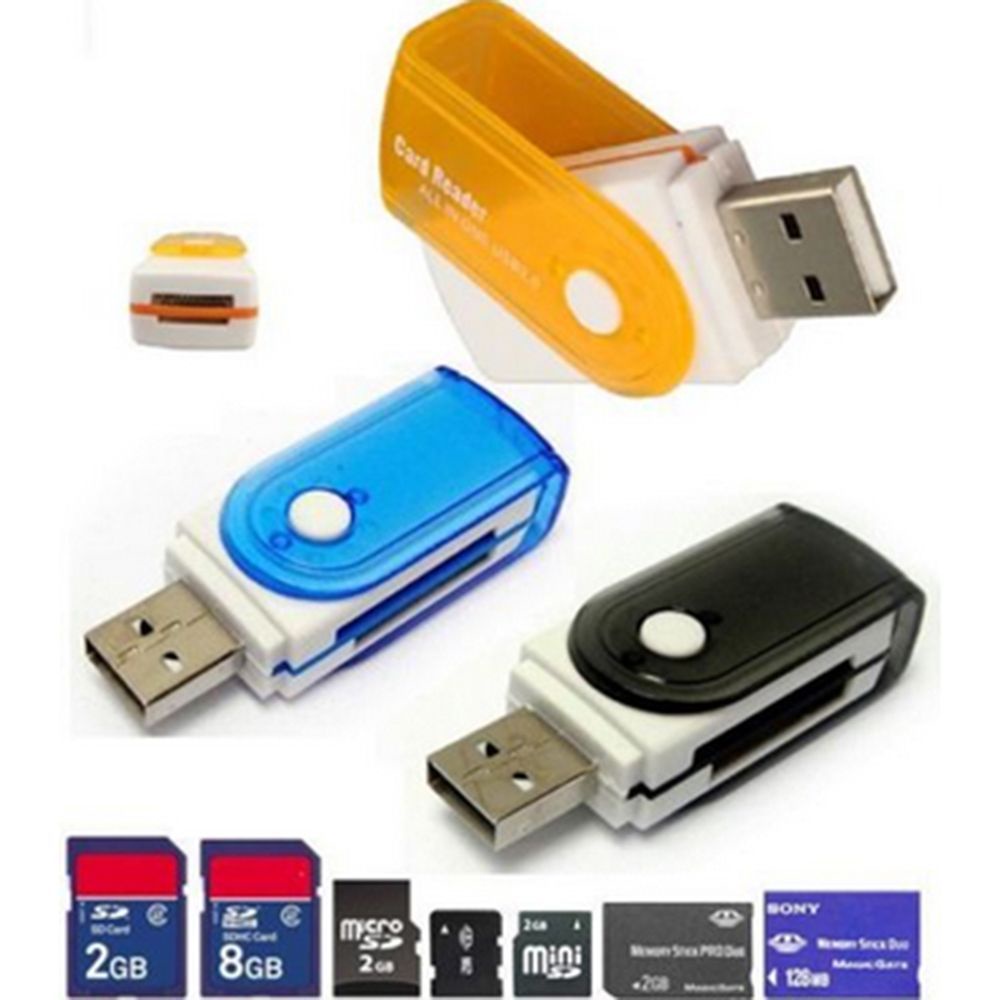 [COD] Smart 4 in 1 TF SD Card Reader Sim for M2 SD SDHC Mini SD TF Cards Adapter Multi-Color Memory Card Mini USB Micro/Multicolor