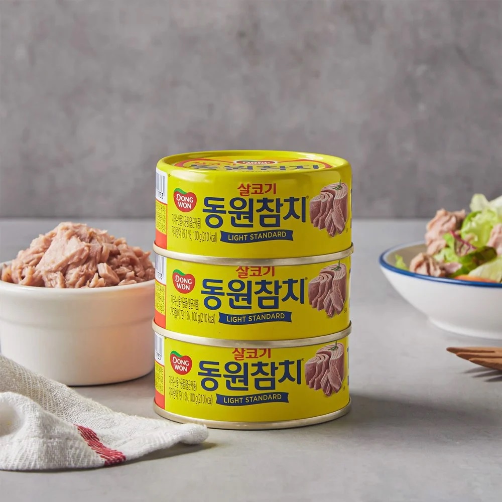 Cá Ngừ Dongwon Tuna đóng hộp 5 loại - 동원참치 5종(일반, 야채, 마요, 고추) - Hàng Nhập khẩu trực tiếp từ Hàn Quốc