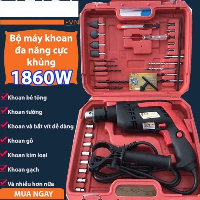 máy khoan cầm tay đa năng 1860 công suất khủng DT07