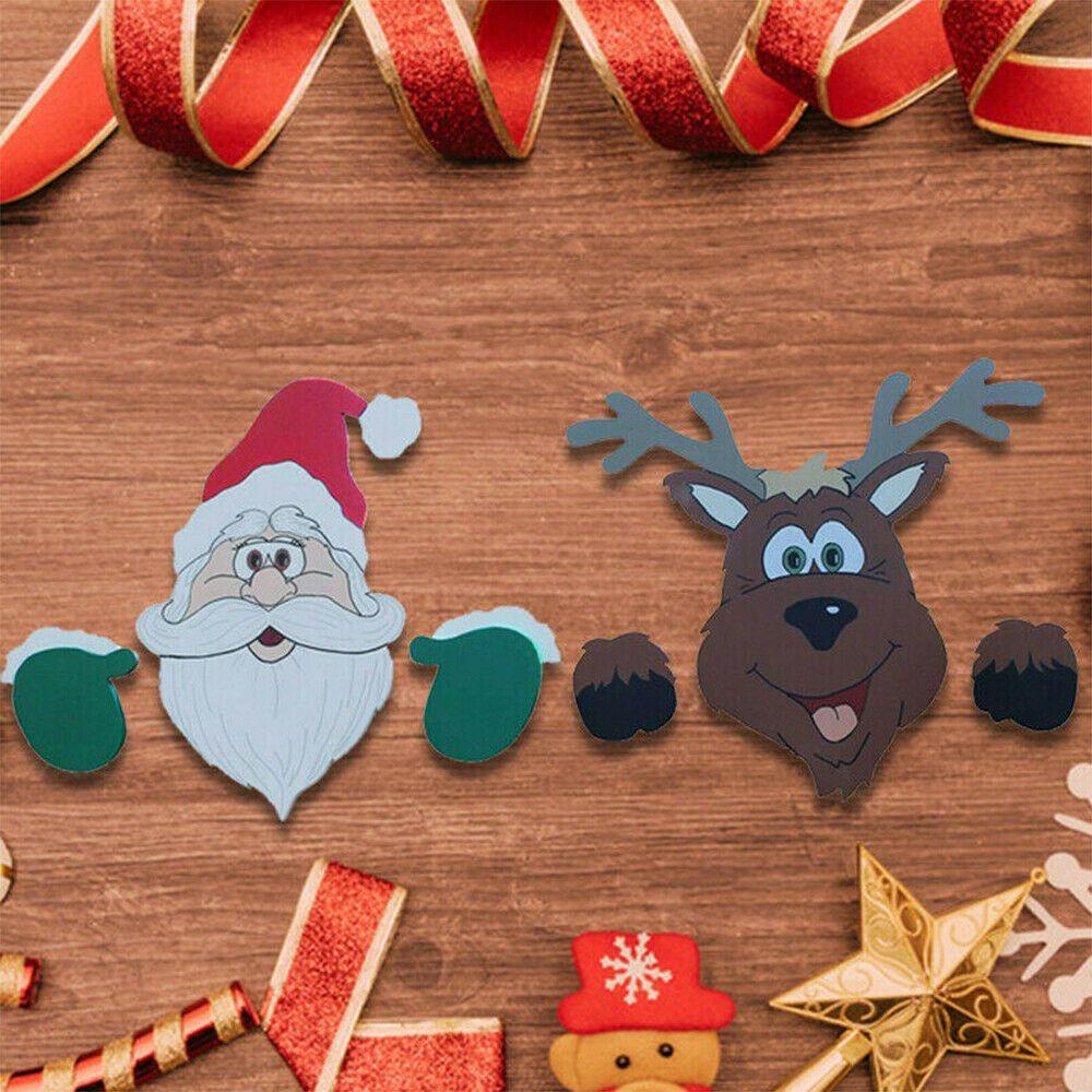 YIYU Phụ Kiện Trang Trí Giáng Sinh Bằng Nhựa Hình Hoạt Hình Vui Nhộn Sáng Tạo
