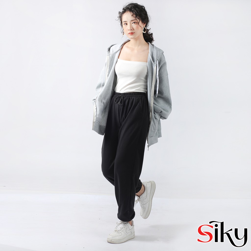 Áo khoác hoodie nữ SIKY có khóa chất nỉ hàn | BigBuy360 - bigbuy360.vn